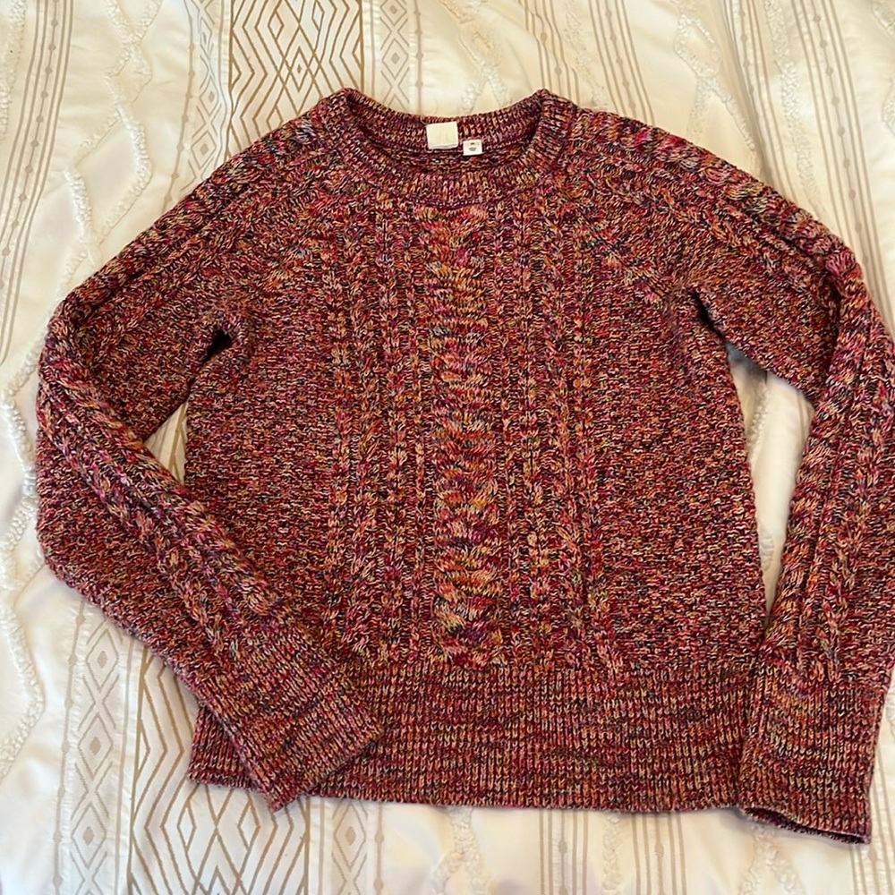 Beautiful Gap Multicolored Cable Knit Pullover Sw… - image 1